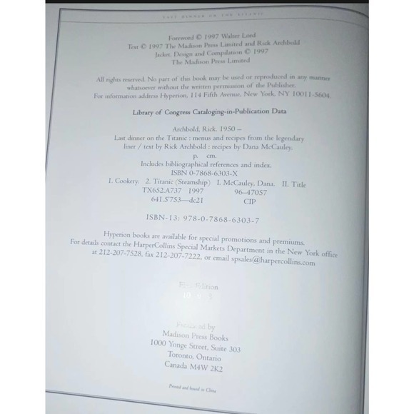 🛳Last Dinner on the Titanic Menus and Recipes from the Great Liner ‼️ - Picture 4 of 12
